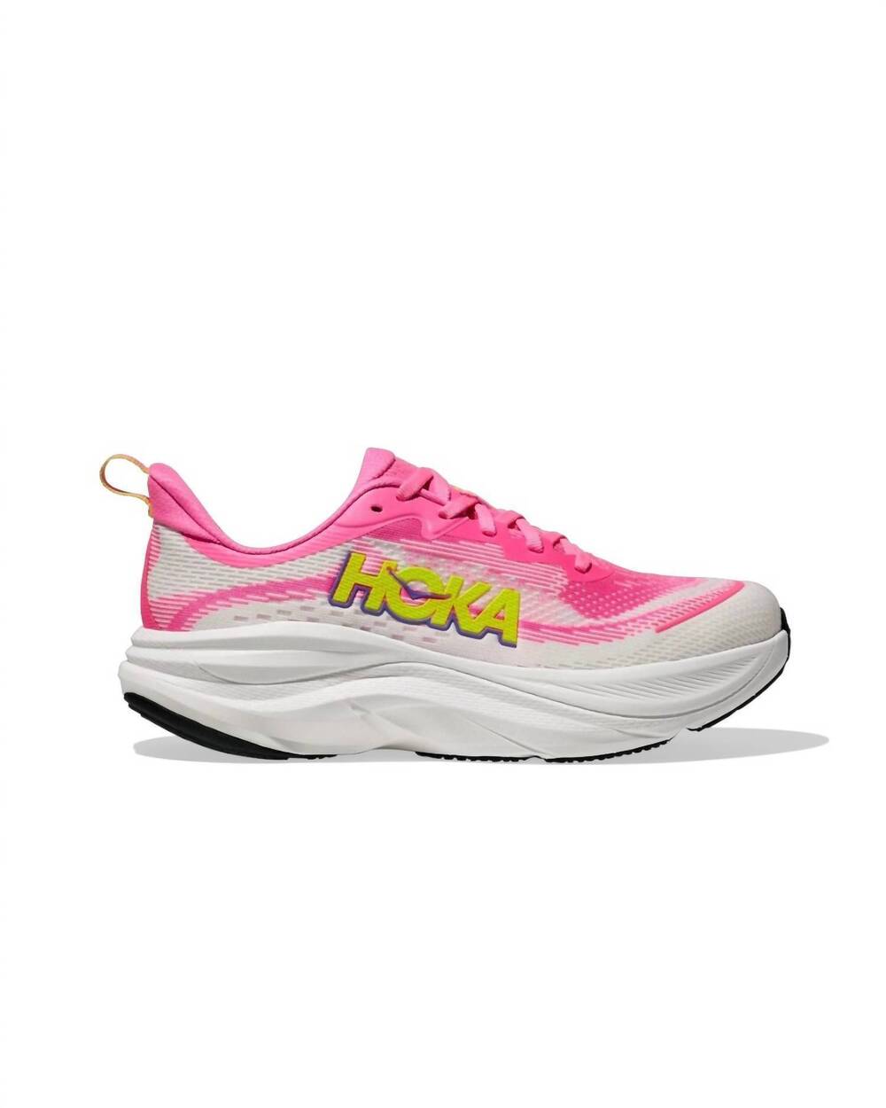 NEW HOKA women's skyflow running shoes in neon rose/neon citrus